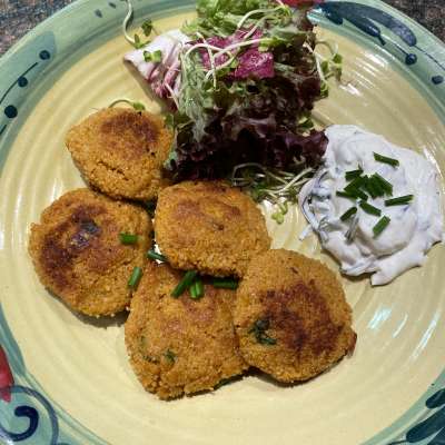 Carrot fritters vegetable of the month September