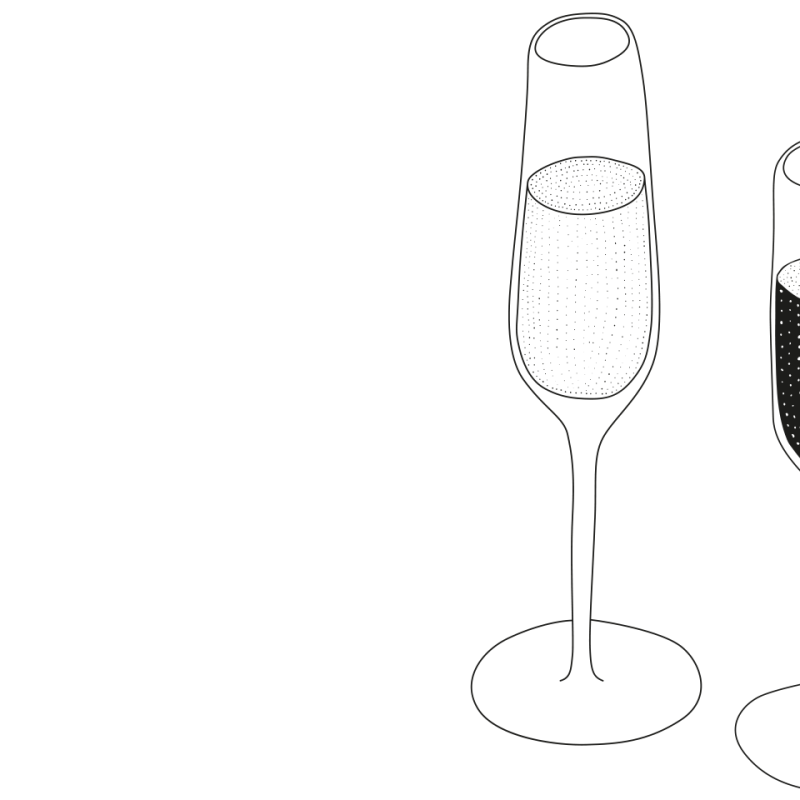 Illustration zweier Sektgläser 